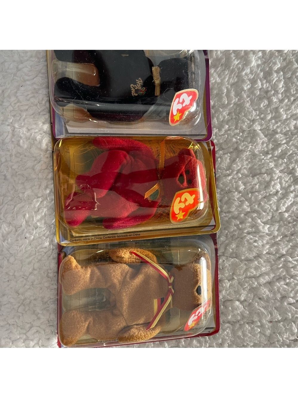 Ty Beanie Babies Set - Black, Red, and Brown